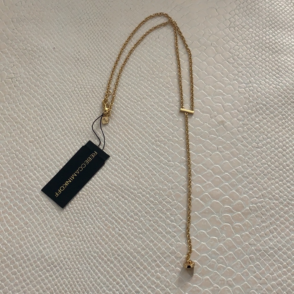 New Rebecca Minkoff Y necklace gold 535433RM